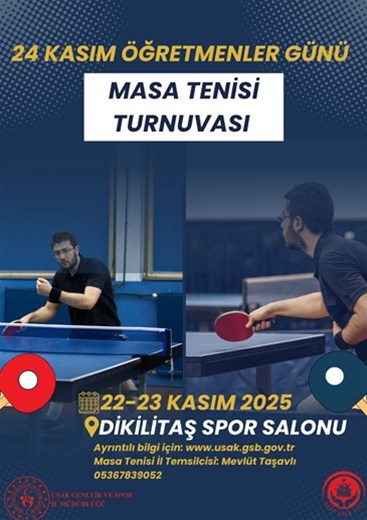 24 KASIM ÖĞRETMENLER GÜNÜ MASA TENİSİ TURNUVASI BAŞLIYOR
